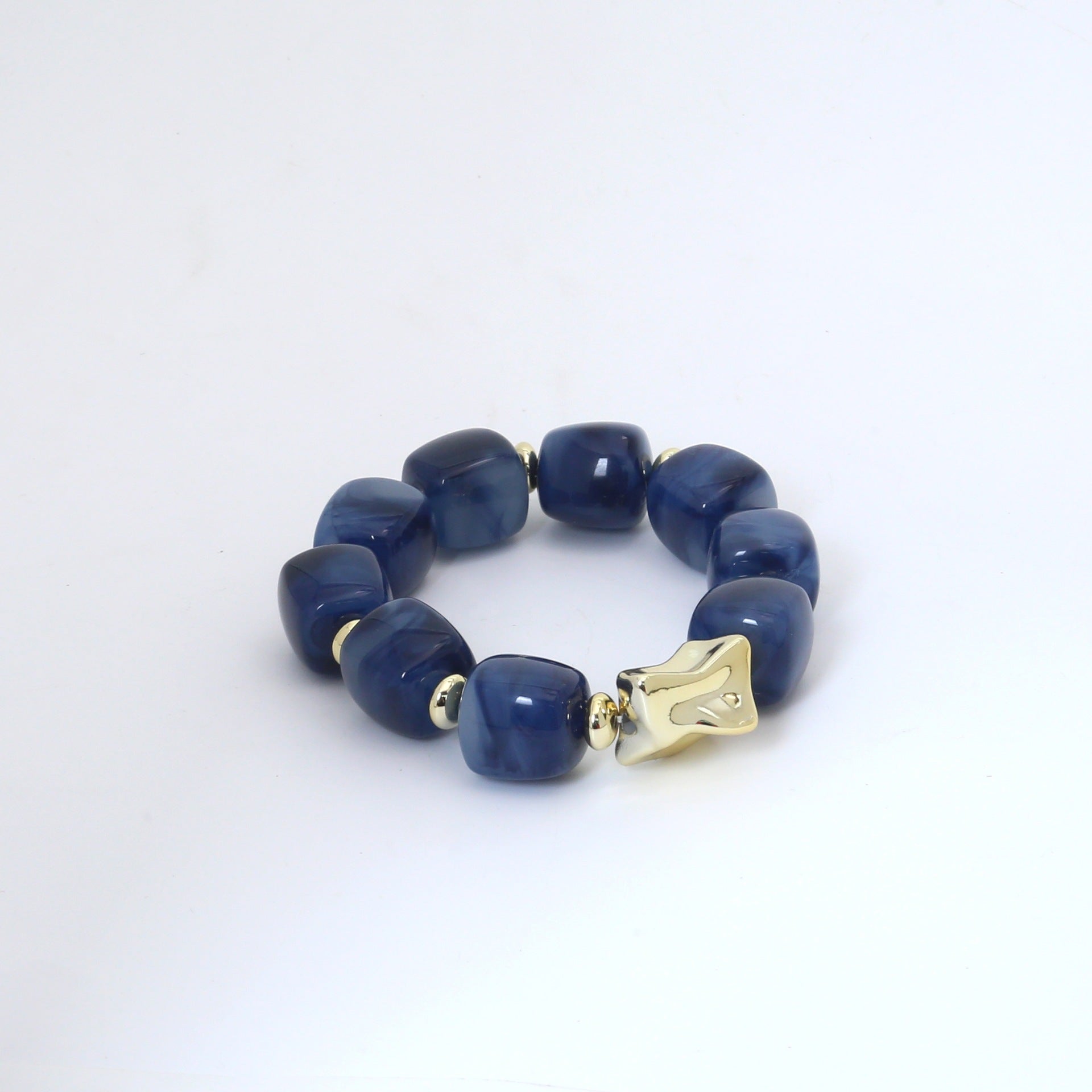 Wholesale Modern Chinese Style Acrylic Beaded Bracelet Colorful Square Candy Beads Women S Fashion Jewelry Gift Everyday