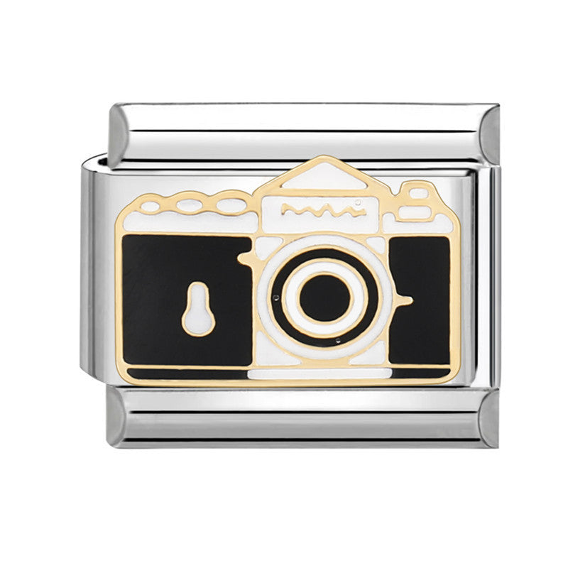 Wholesale Italian Charm Bracelet 9mm DIY Splicing Removable Stainless Steel Black Series Composable Bracelet