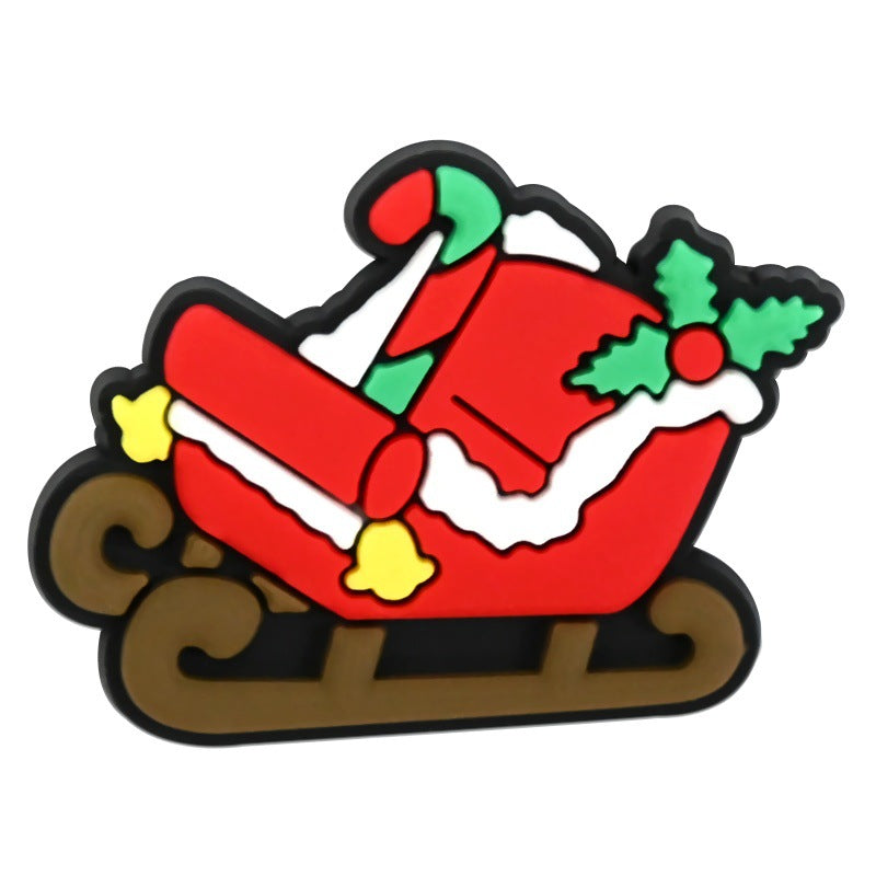 Wholesale   Random 100pcs Christmas  PVC Soft Rubber Shoe Buckle Decoration