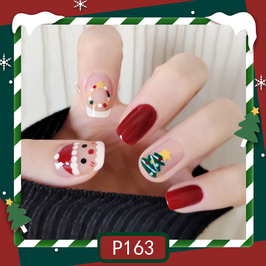 Wholesale 24 Pieces/box Christmas Purple Bunny Nails Kits Nail Stickers ACC-NS-DiNa011