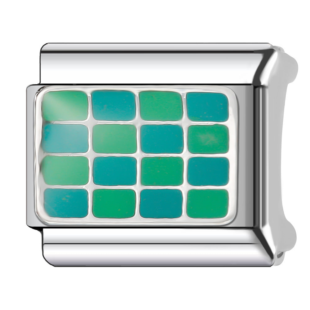 Wholesale Italian Charm Bracelet 9mm DIY Splicing Versatile Grid Series Stainless Steel Composable Bracelet