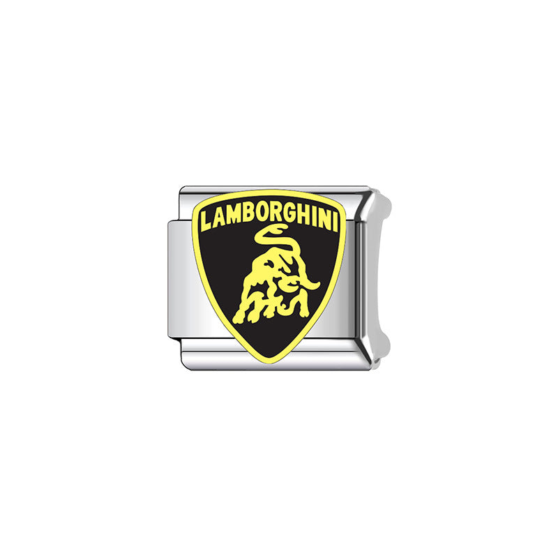 Wholesale Italian Charm Bracelet 9mm DIY Splicing Car Logo Series Titanium Steel Composable Bracelet