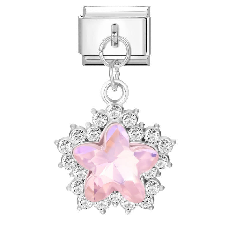 Wholesale  Italian Charm Bracelet 9mm DIY  Star Pendant Creative Stainless Steel Composable Bracelet