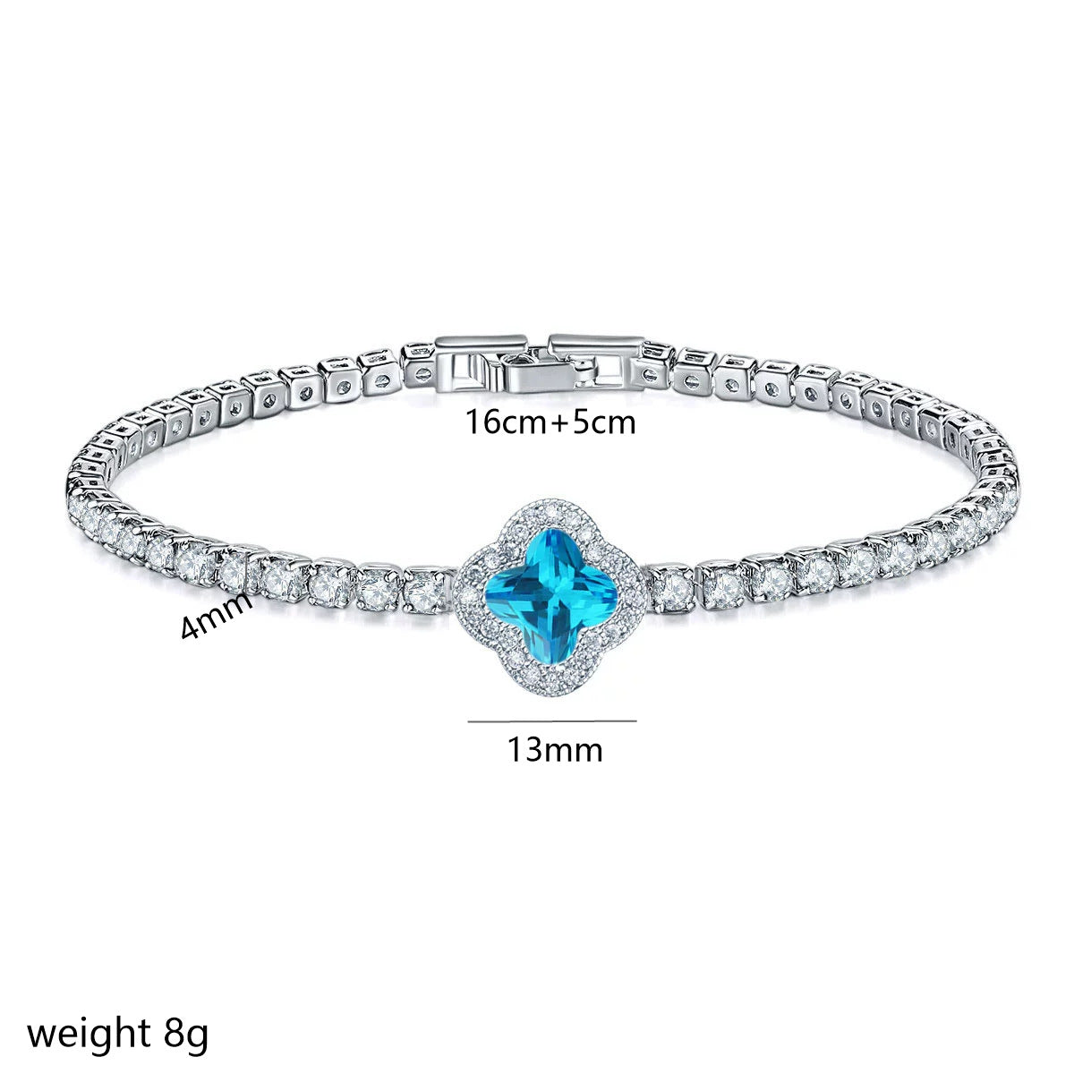 Wholesale Four-Petal Flower Zircon Bracelet Women Fashion Jewelry Accessory Gift Boutique Resale