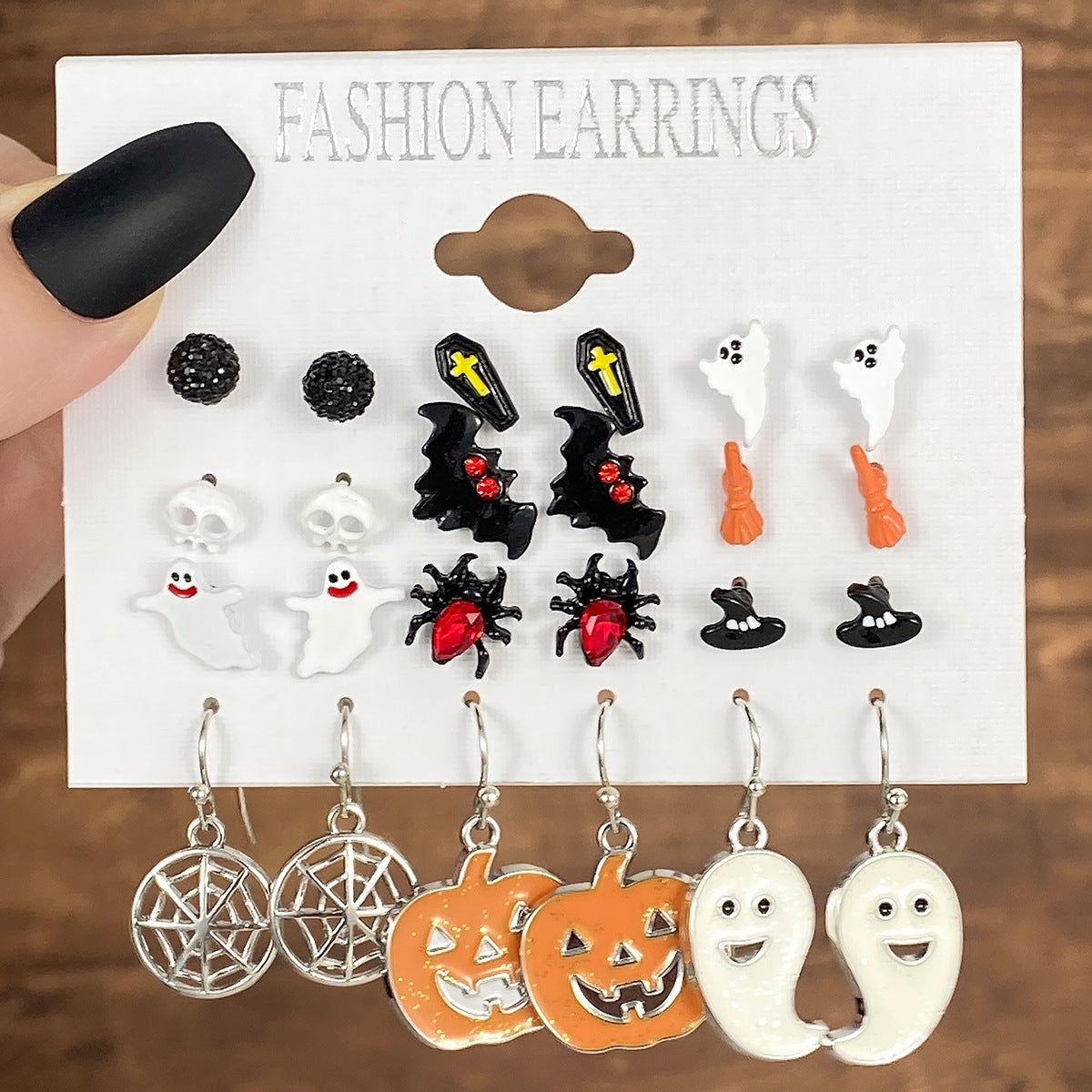 Wholesale Halloween Horror Alloy Oil Drop Earrings ACC-ES-Anduo004