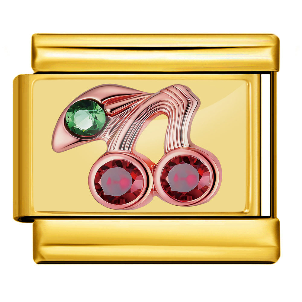 Wholesale  Italian Charm Bracelet 9mm DIY Fruit and Vegetable Series Creative Stainless Steel Composable Bracelet