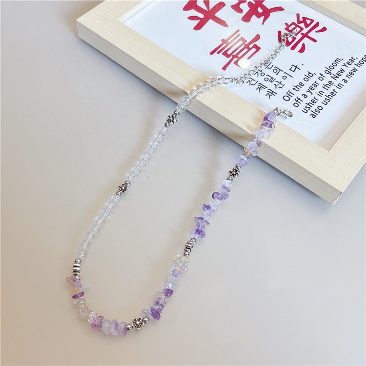 Wholesale  Retro Color Beaded Flower Necklace