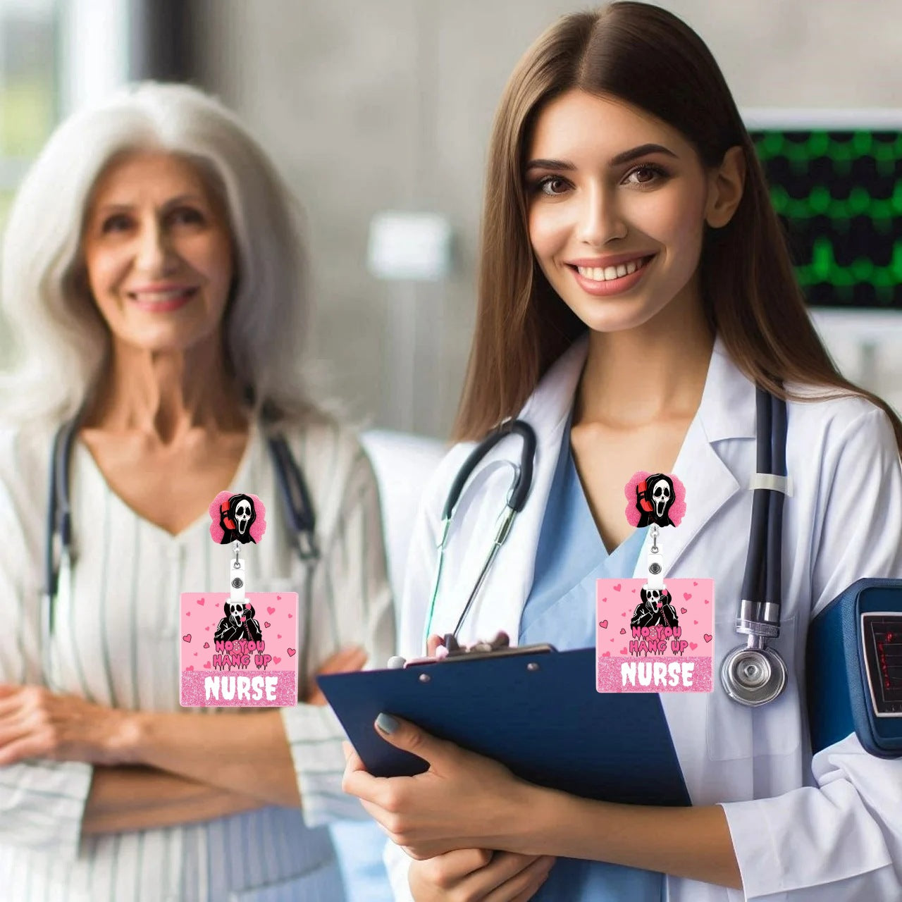 Wholesale 10pcs DIY Flatback personalized   Acrylic Flatback Badge Reels Retractable Keychain DIY Accessories