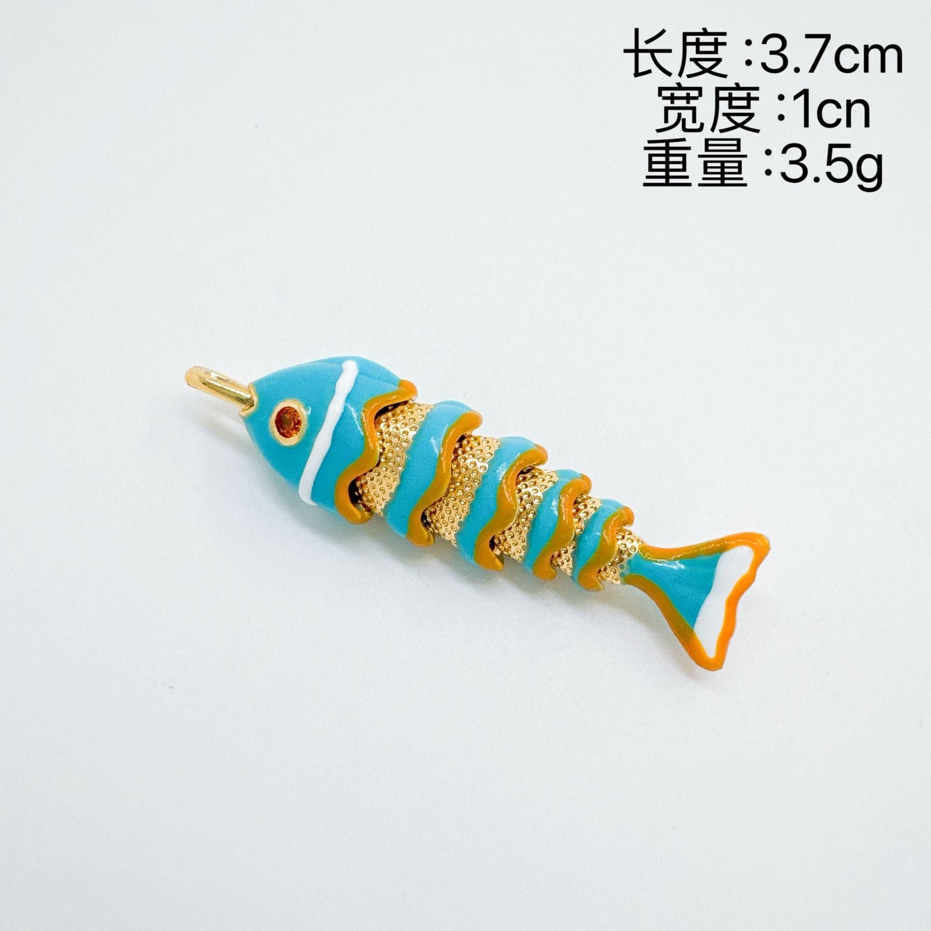 Wholesale Copper Electroplated Movable Multi-Drop Oil Paint Fish Pendant Necklace Fashion Accessory