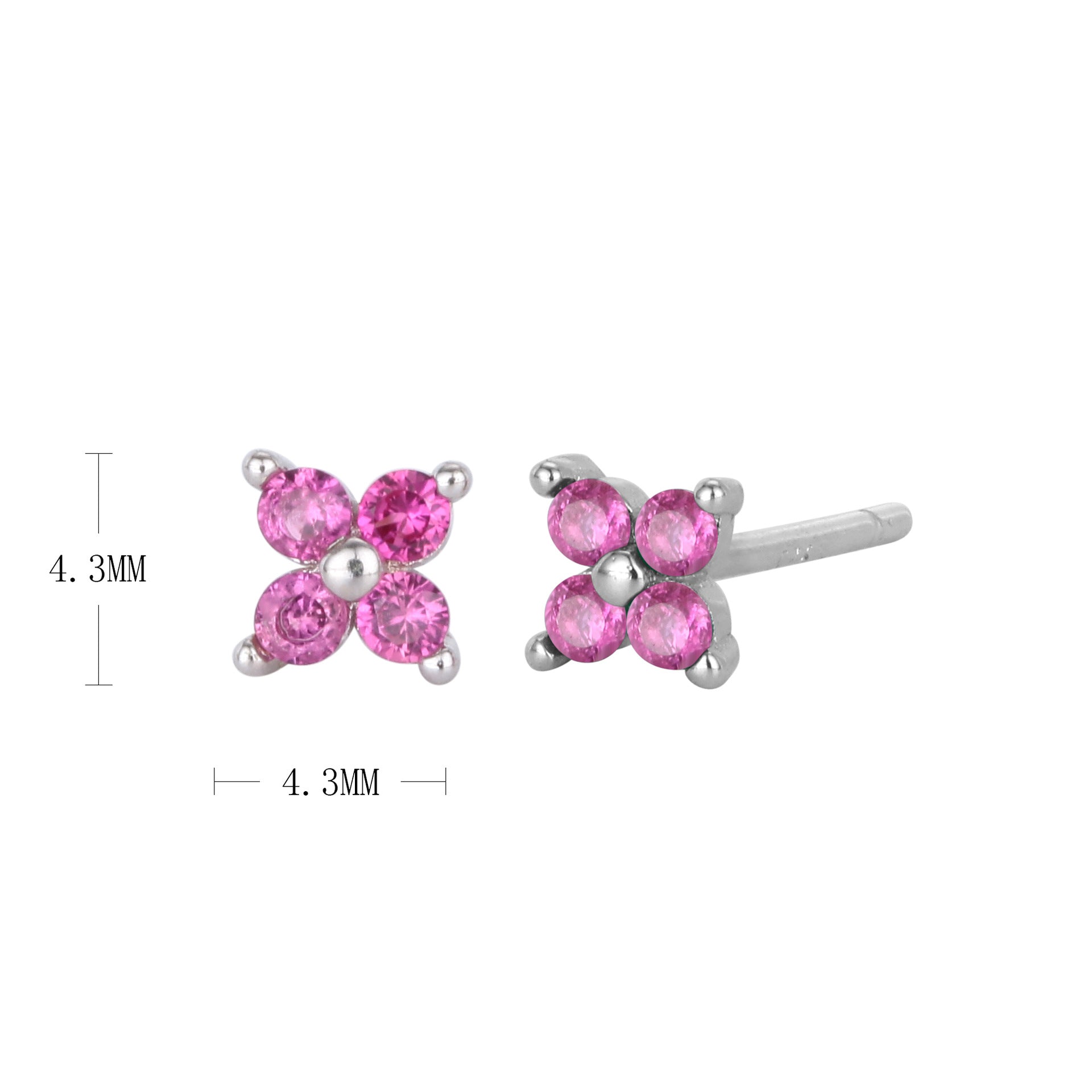 Wholesale S925 Sterling Silver Earrings Flower Star Earrings Inlaid with Zircon Earrings Colored Diamond Earrings ACC-ES-HRB005