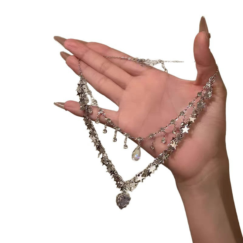 Wholesale Double-Layer Star Stacking Necklace