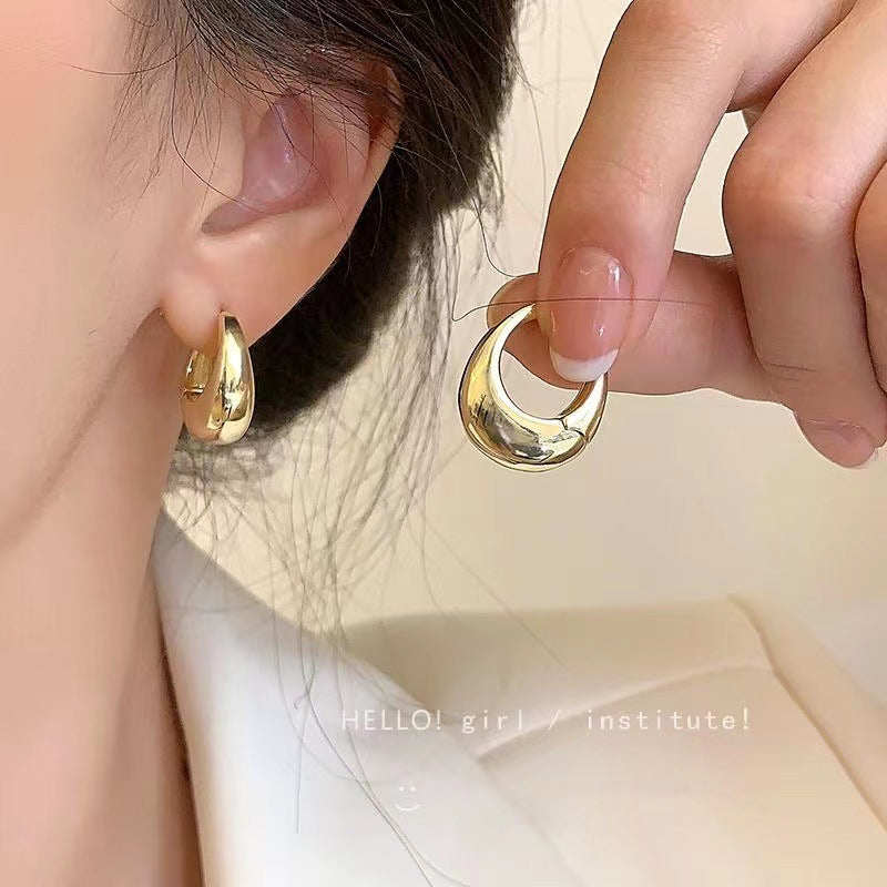 Wholesale Oval Plain Hoop Earrings ACC-ES-HZS004