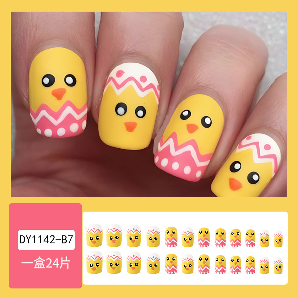 Wholesale 24 Pieces/box Easter Nails Kits Nail Stickers ACC-NS-QXJ005