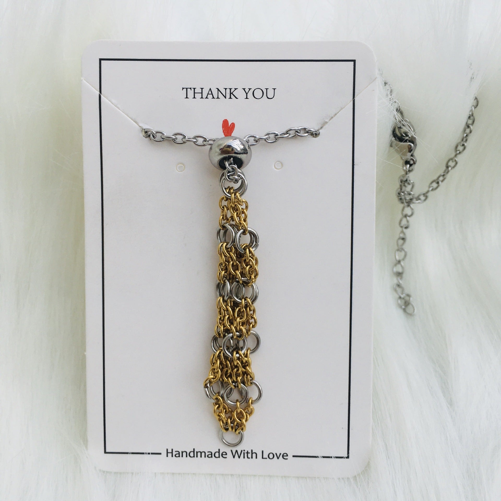 Wholesale Contrasting Color Design Replaceable Crystal Natural Stone Adjustable Metal Mesh Necklace ACC-NE-RongGuan005