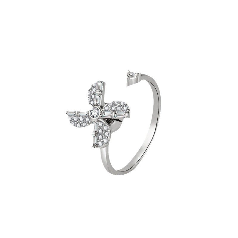 Wholesale  windmill rotating ring zircon ring