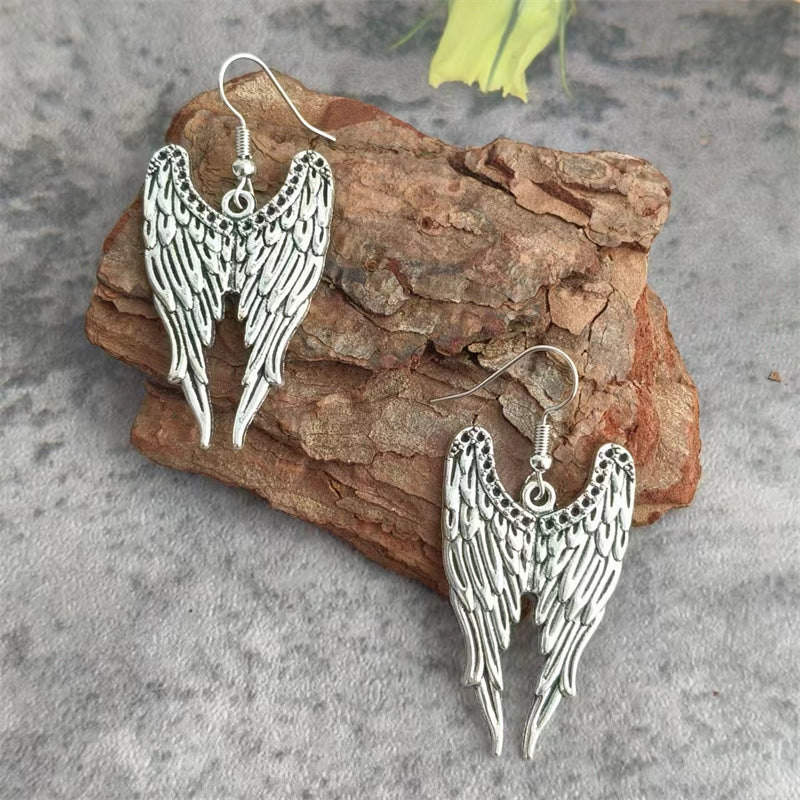 Wholesale  Vintage Angel Wings Pendant Earrings