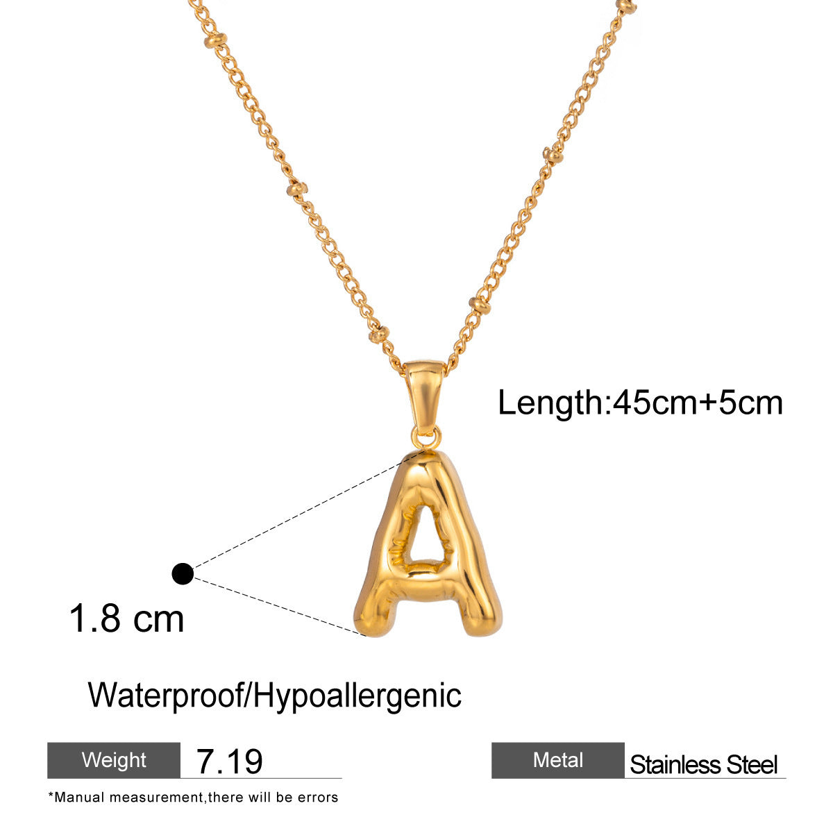 Wholesale Light Luxury Stainless Steel Initial Necklace