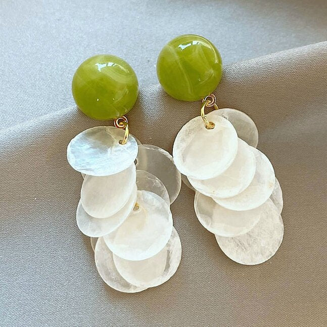 Wholesale Versatile Summer Fresh Green Floral Stud Earrings