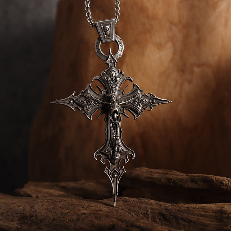 Wholesale Vintage Punk Gothic Skull Cross Pendant Necklaces ACC-NE-XuanMo005