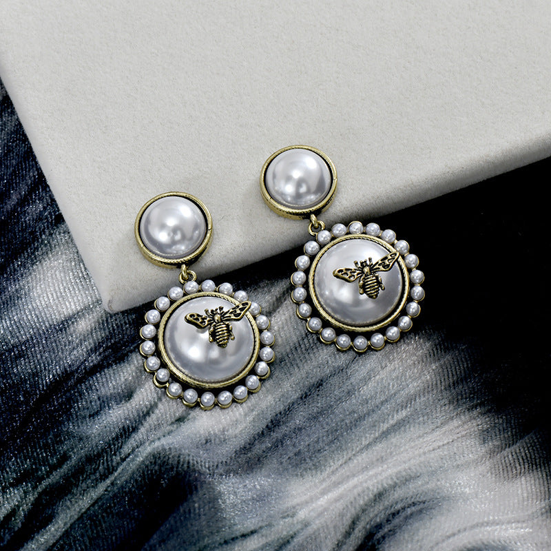 Wholesale Bee Pearl Earrings ACC-ES-JiuJia012