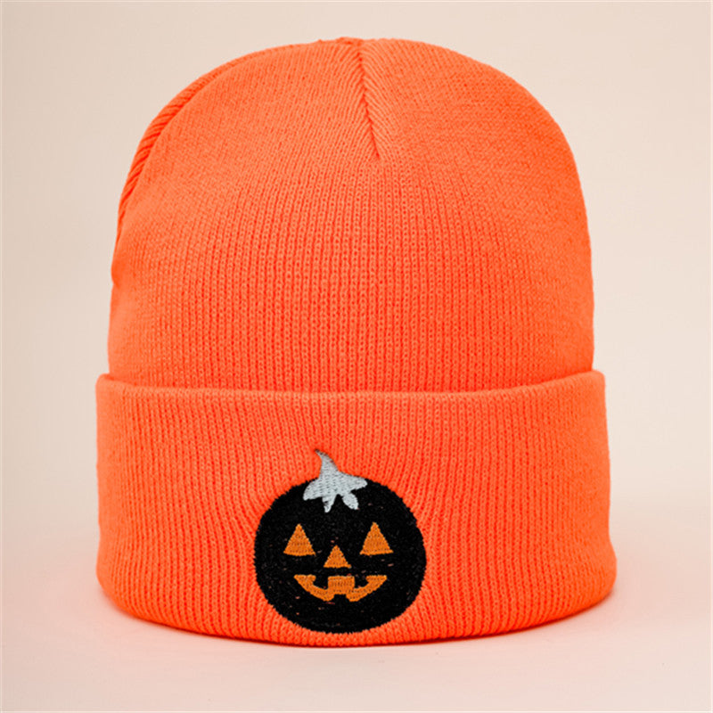 Wholesale   Pumpkin Personalized Embroidered Woolen Knitted Hat
