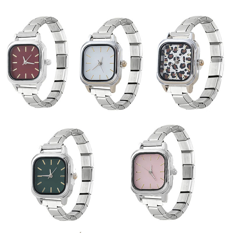 Wholesale Cross-Border New Italian Modular Watch Head Accessories DIY Jewelry Quartz Watch Versatile and Simple for Students