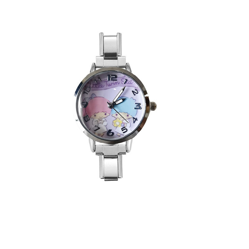Wholesale Italian modular cartoon animation stainless steel strap student couple waterproof fashion women' s watch DIY disassembly wristwatch