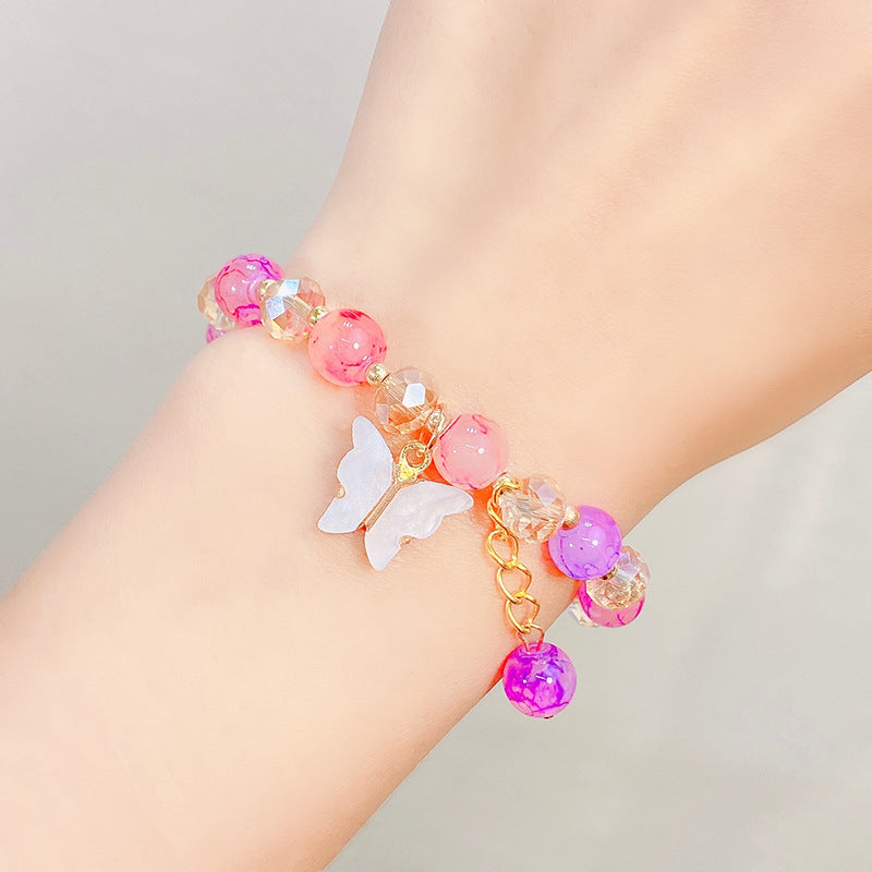 Wholesale Glass Beaded Crystal Flower Bracelets ACC-BT-Xinan001