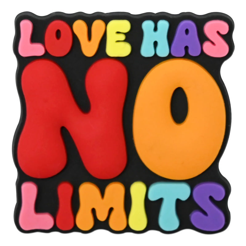 Wholesale Random 100pcs Creative and personalized phrase series   PVC Soft Rubber Shoe Buckle Decoration