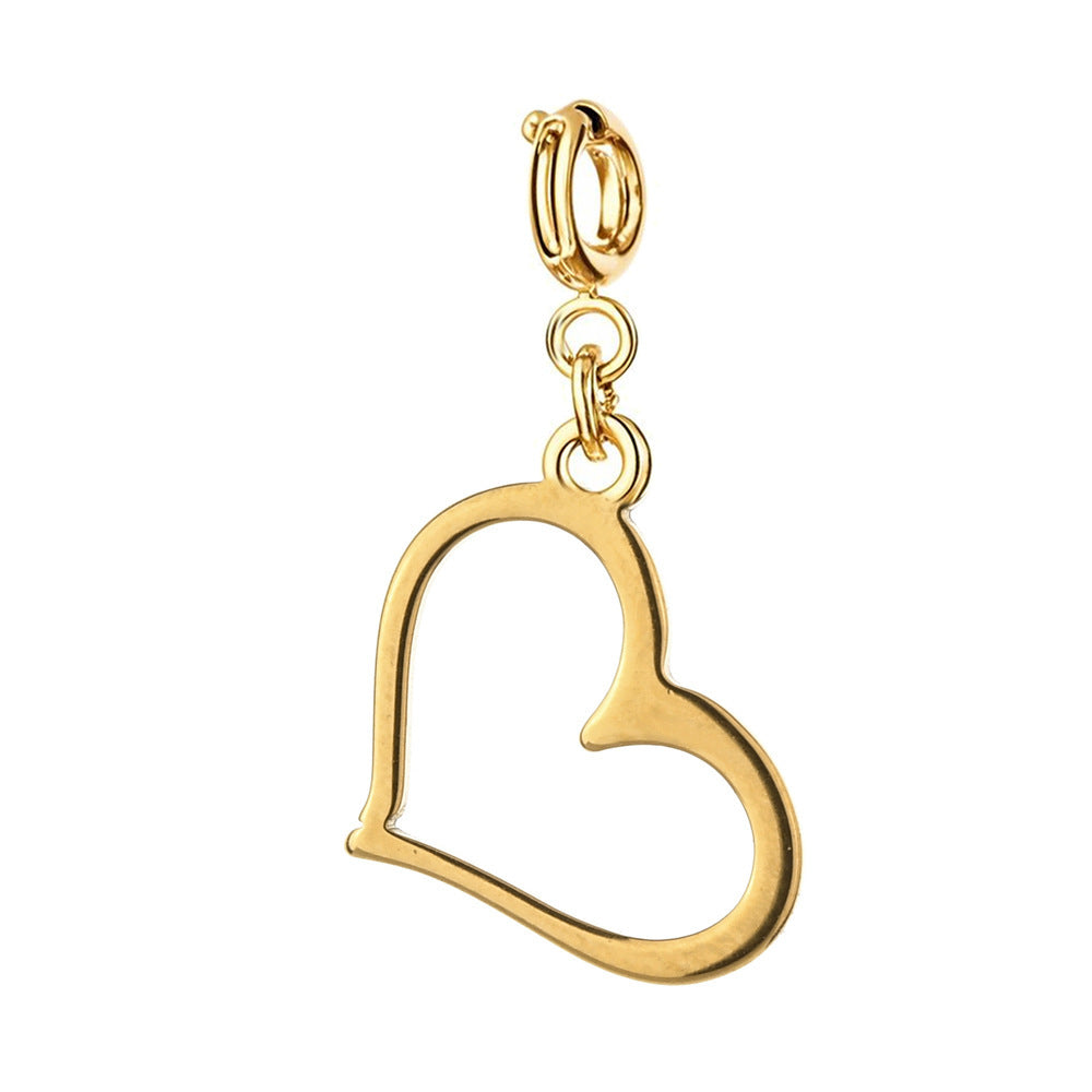 Wholesale Retro Style Heart Series Oil Dripping Colorful Stainless Steel  Charms