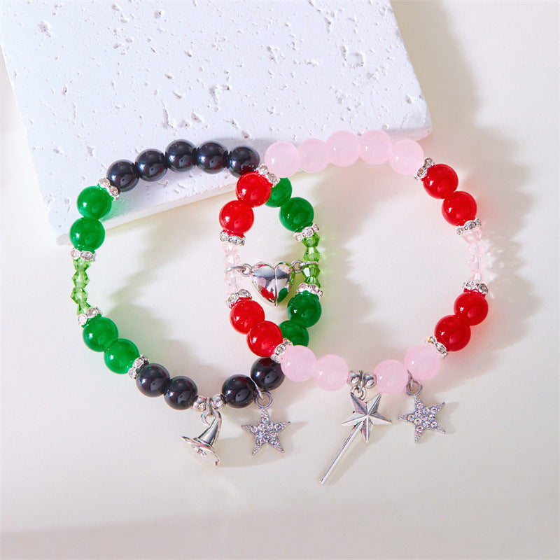 Wholesale  Beaded Bracelet Crown Love Magnetic Good Friend Bracelet