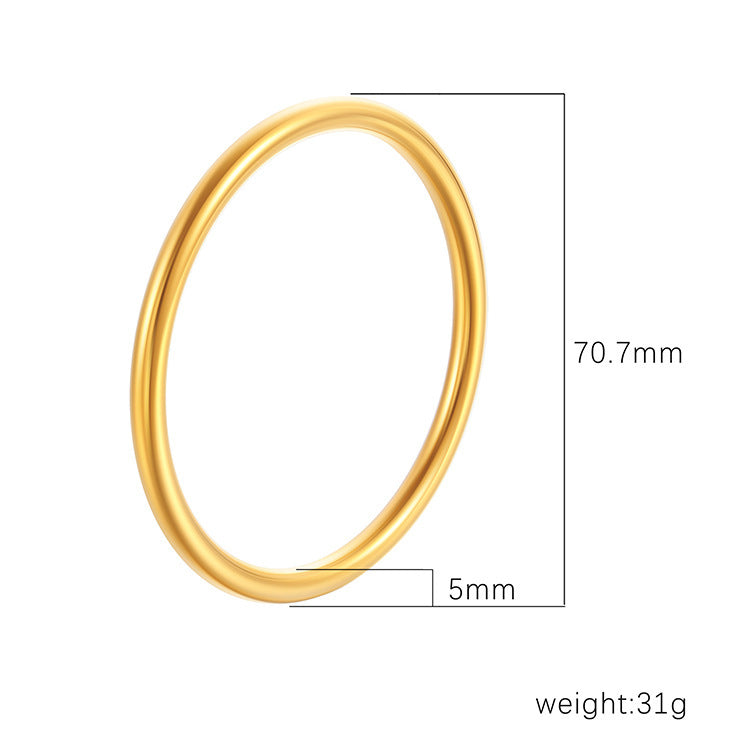 Wholesale Modern Minimalist Round Rhinestone Gold Plated Stainless Steel Bracelet