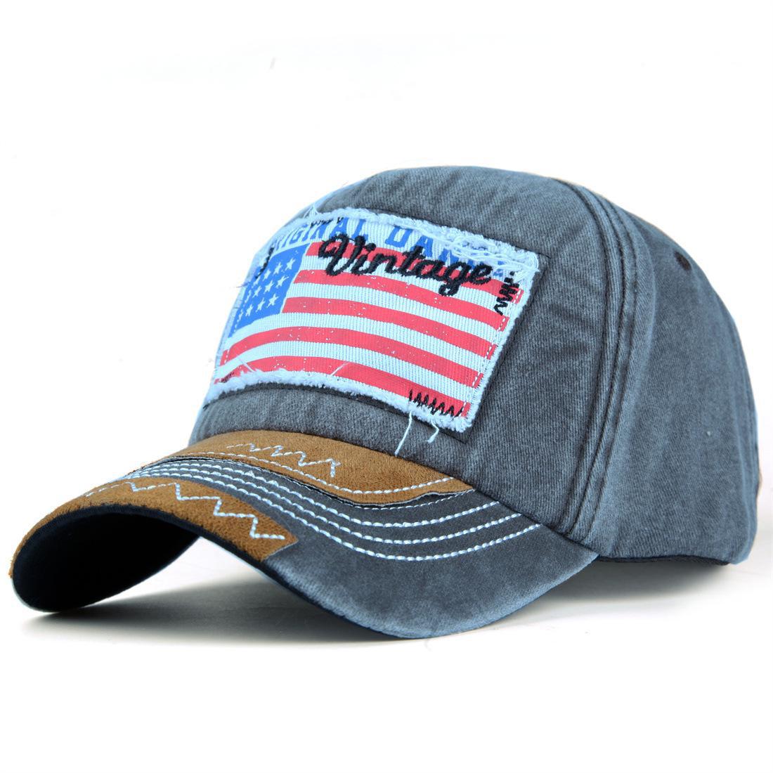 Wholesale American Independence Day Embroidered Washed Distressed Baseball Cap ACC-HT-DingRui001