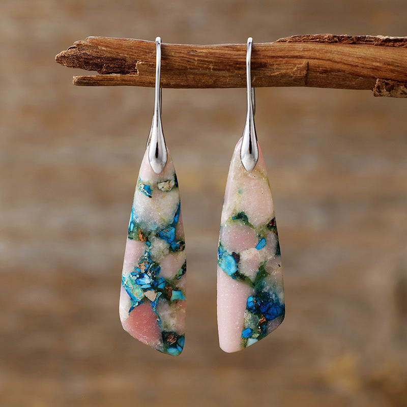 Wholesale Bohemian Imperial Stone Geometric Dangle Earrings