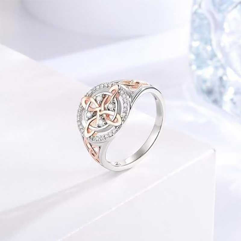 Wholesale Two-Tone Zircon Ring Fashion Accessory for Everyday Wear