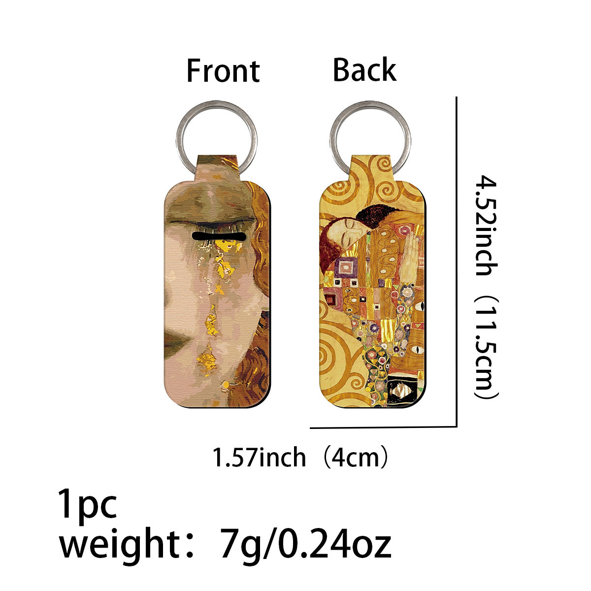 Wholesale 6pcs  lipstick cover oil painting kiss keychain