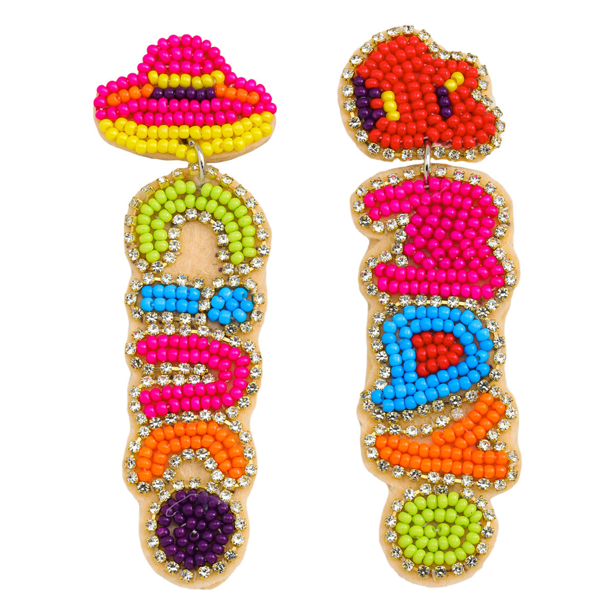 Wholesale Mexican Festival Diamond Rice Ball Earrings ACC-ES-JiaQi016