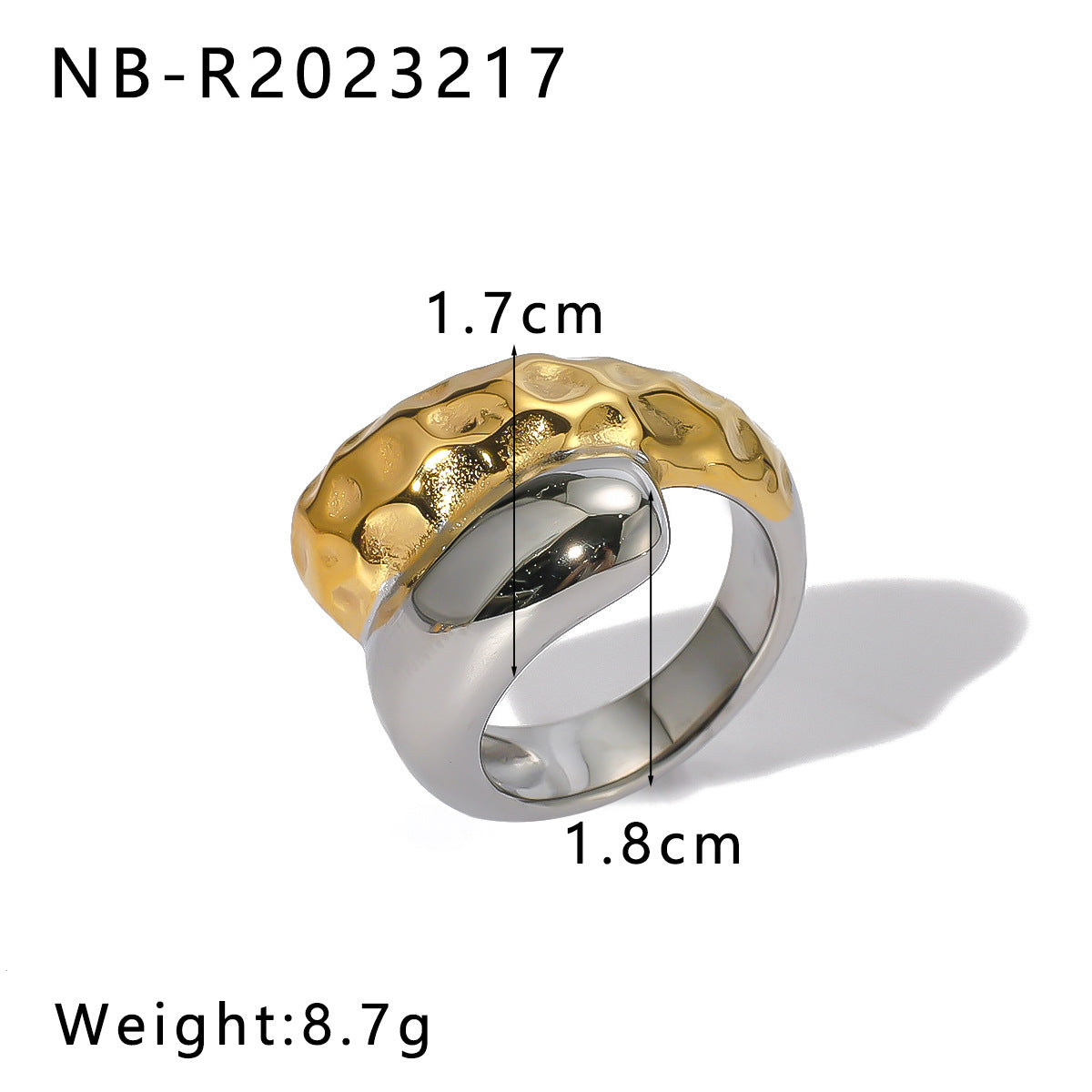 Wholesale Gold Steel Color Matching Cast Stainless Steel Plated 18k Gold Rings ACC-RS-XinY014