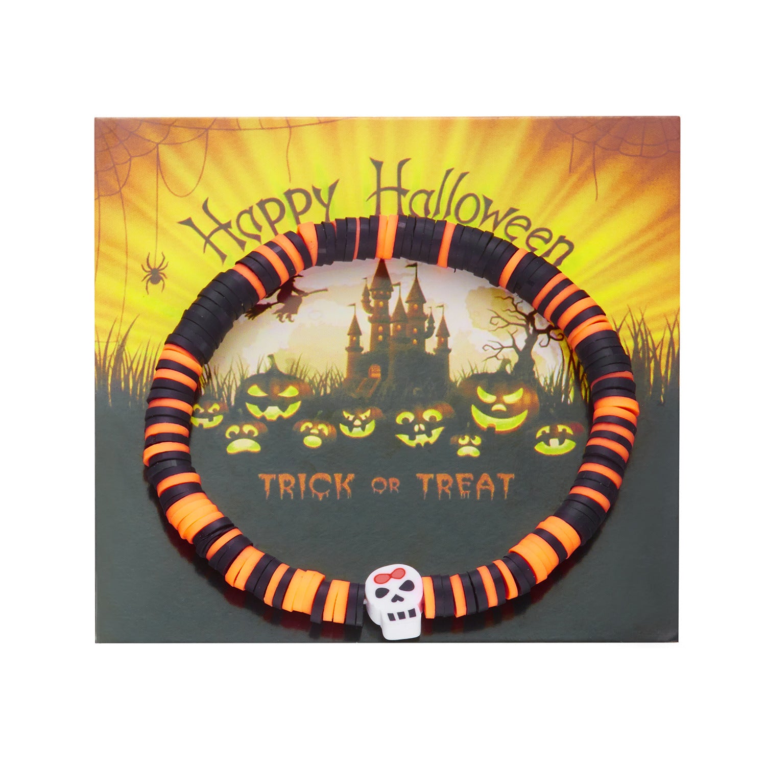 Wholesale Halloween Theme Bracelets  Spider Pumpkin Skull Pendant Soft Pottery Bracelets