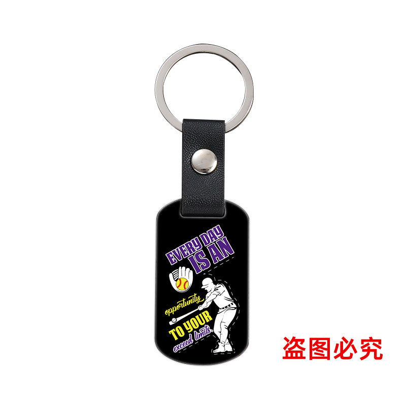 Wholesale Softball Baseball Sports Metal Leather Keychain ACC-KC-Ganggu036