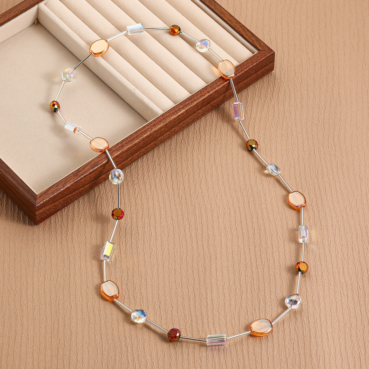 Wholesale  simple long crystal  long necklace