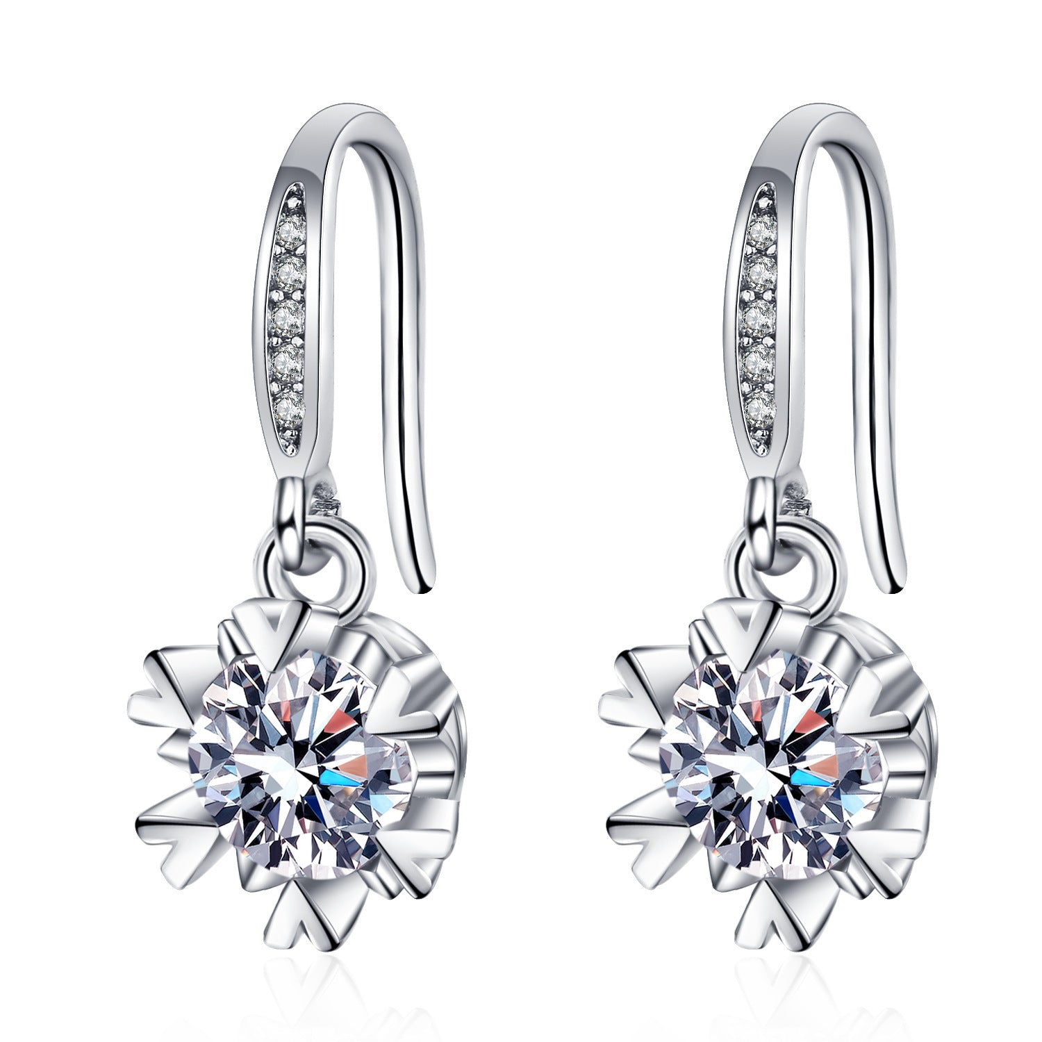 Wholesale  Mosan Diamond Luxury Snowflake Earrings