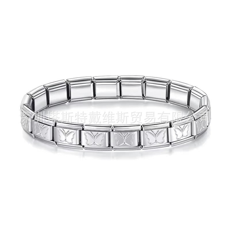 Wholesale  Italian Charm Bracelet 9mm DIY  single-section  Creative Stainless Steel Composable Bracelet