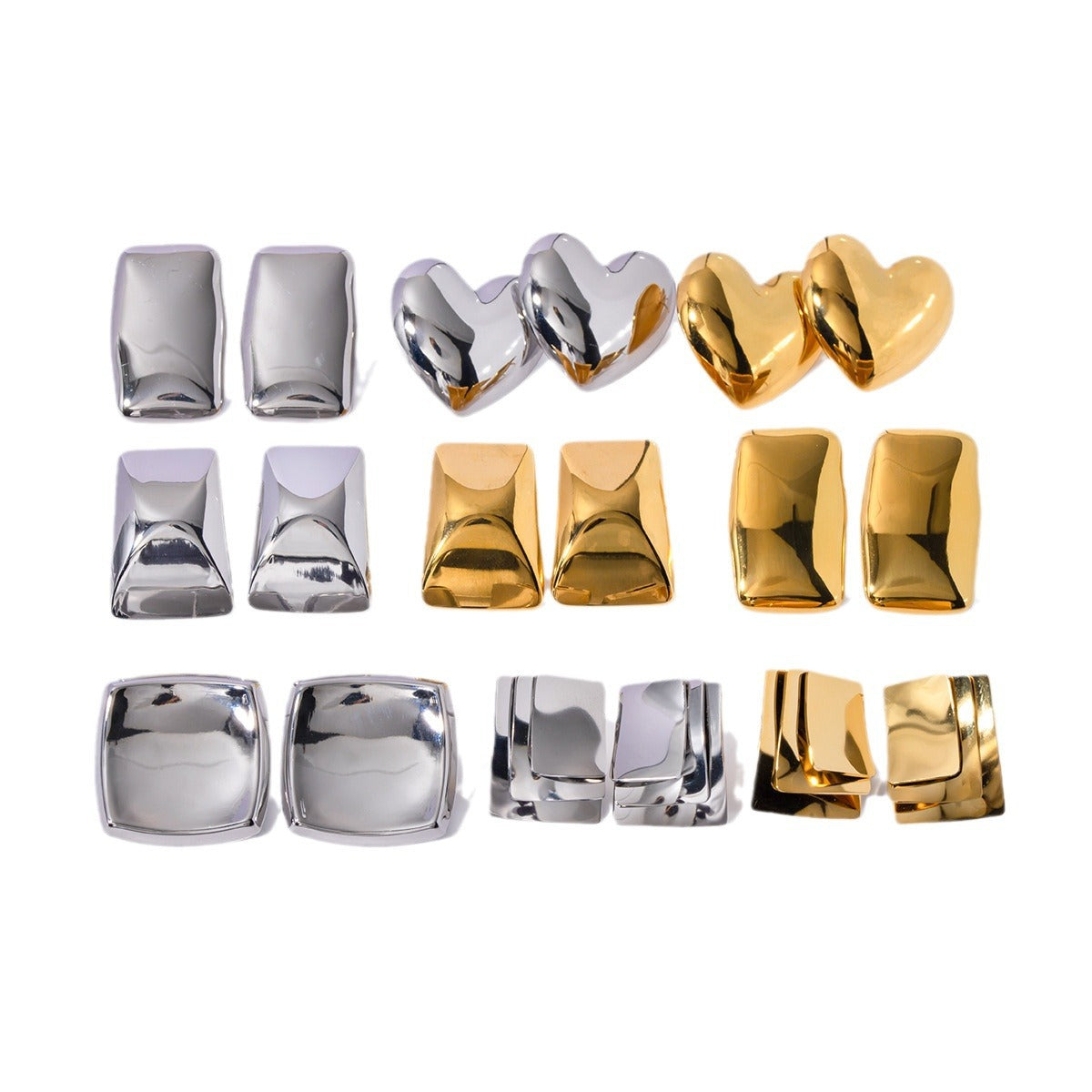 Wholesale 18K gold high-end rectangular earrings ACC-ES-Jied001