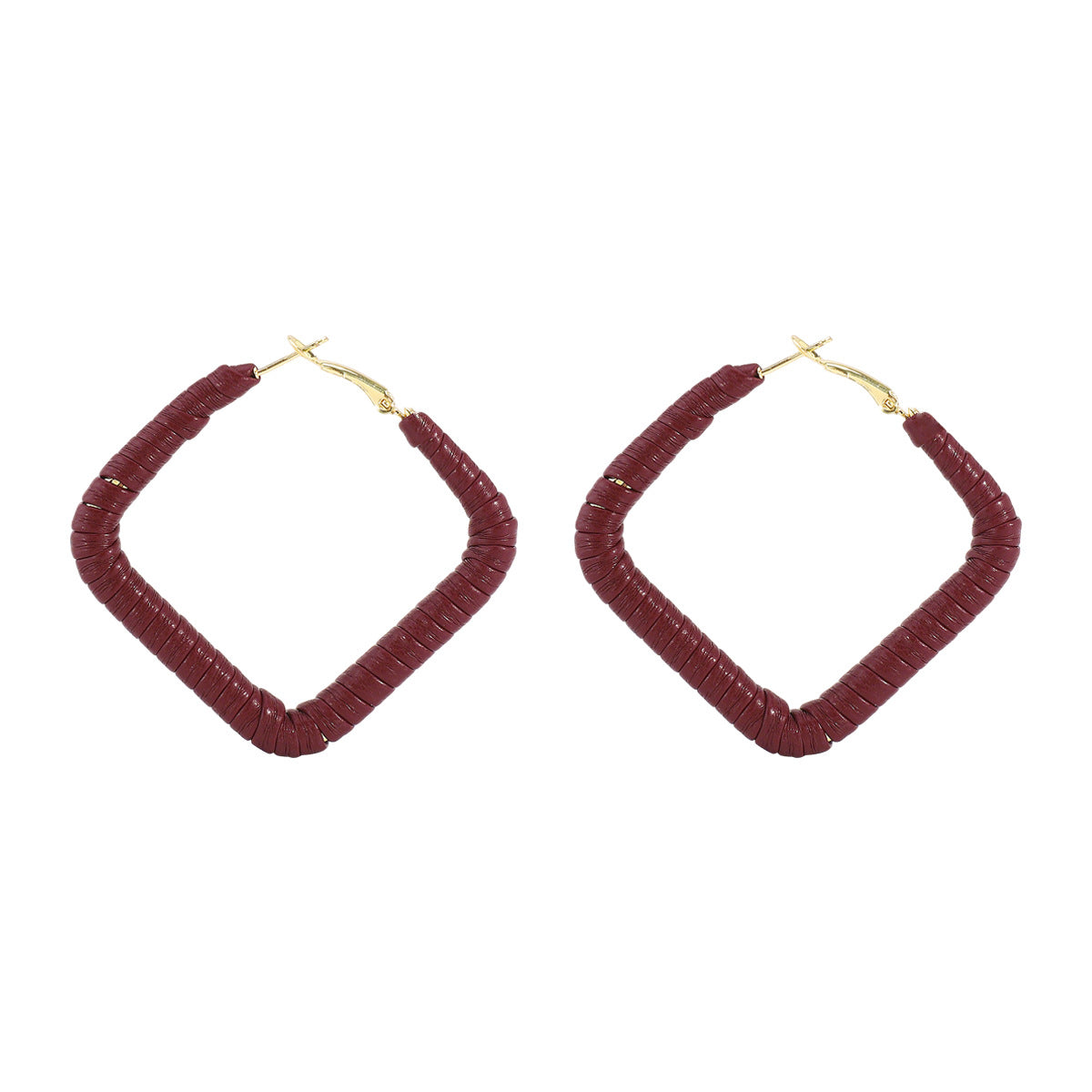 Wholesale retro leather geometric earrings versatile internet celebrity earrings