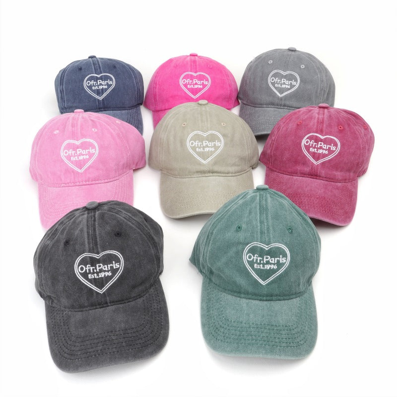 Wholesale  Love Letter Embroidered Washed Baseball Cap