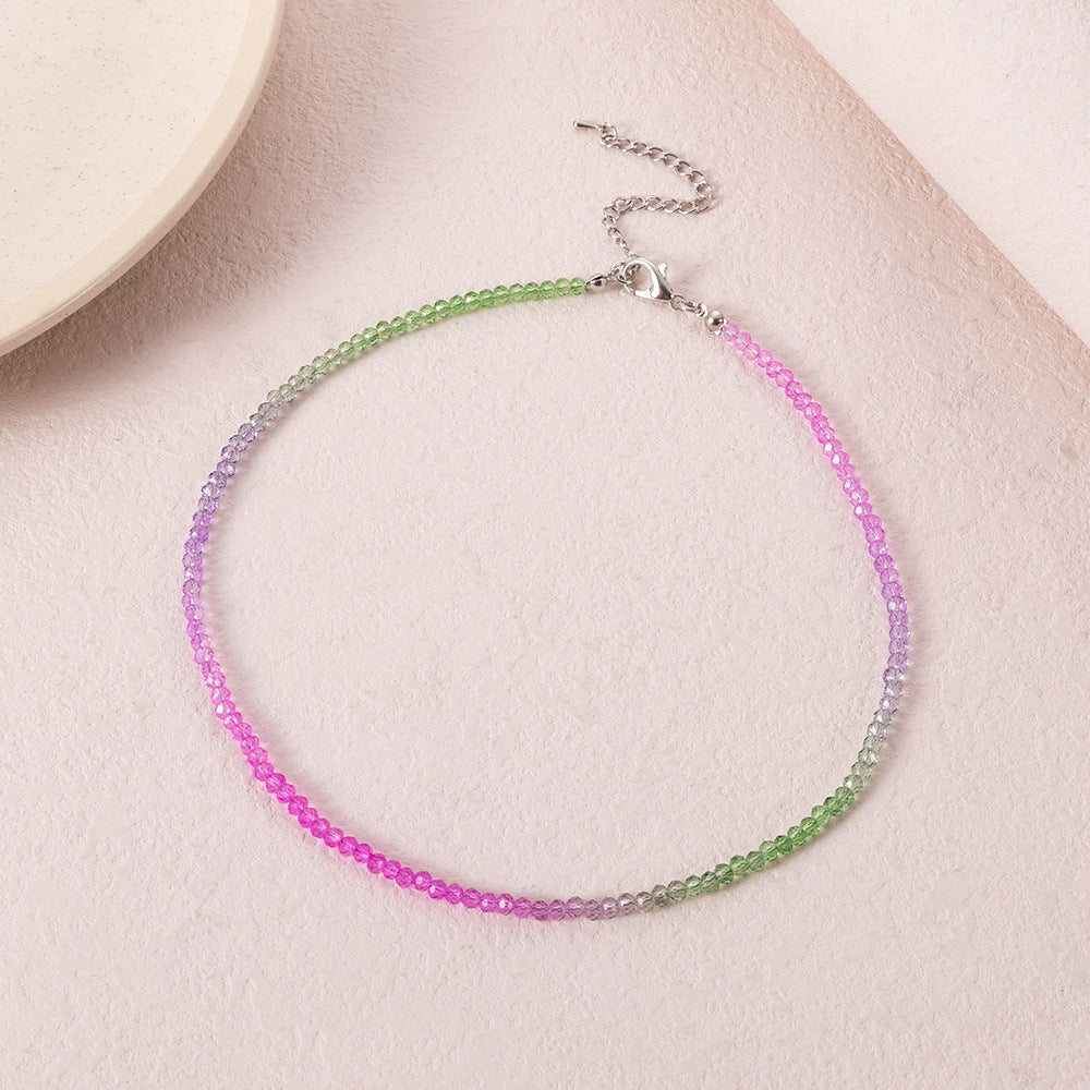 Wholesale Bohemian Short Necklace Handmade Fashion Creative Color Rice Bead Necklace