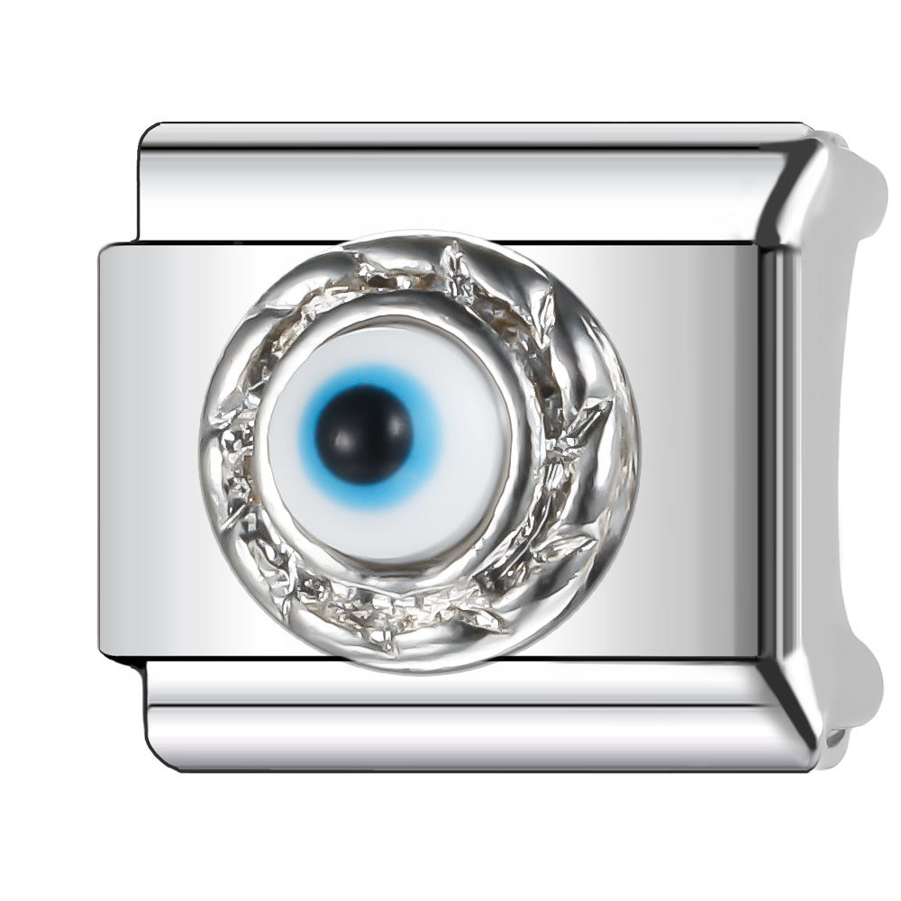 Wholesale Italian Charm Bracelet 9mm DIY Splicing Creative Eye Series Stainless Steel Composable Bracelet