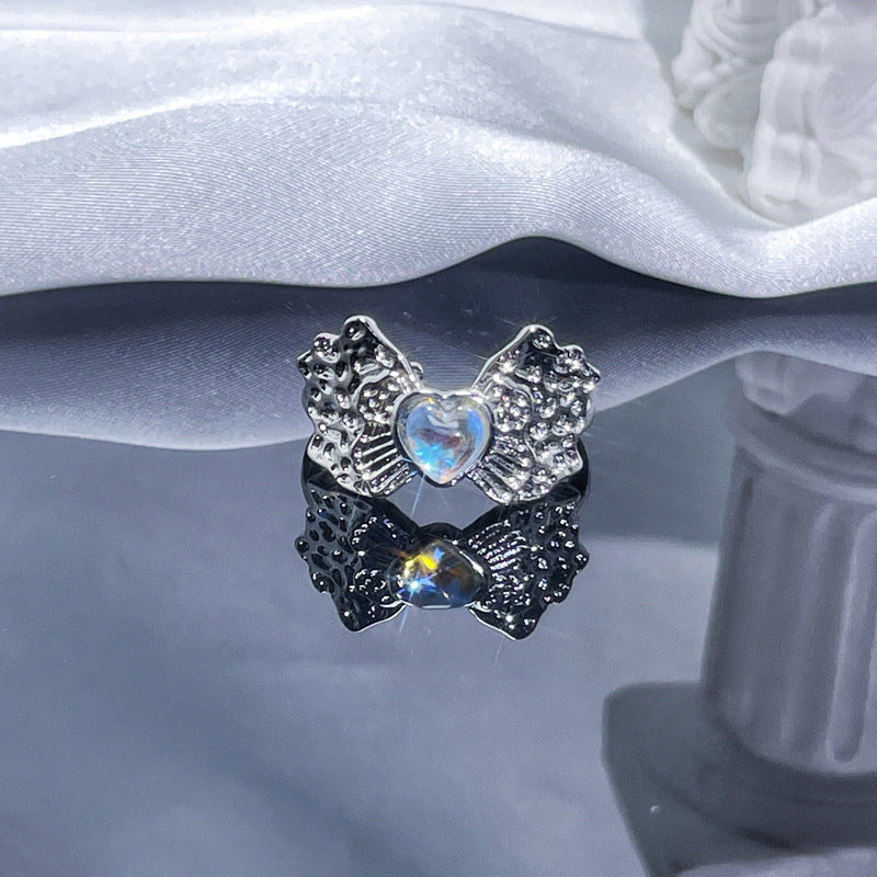 Wholesale Personalized texture Moonstone open ring