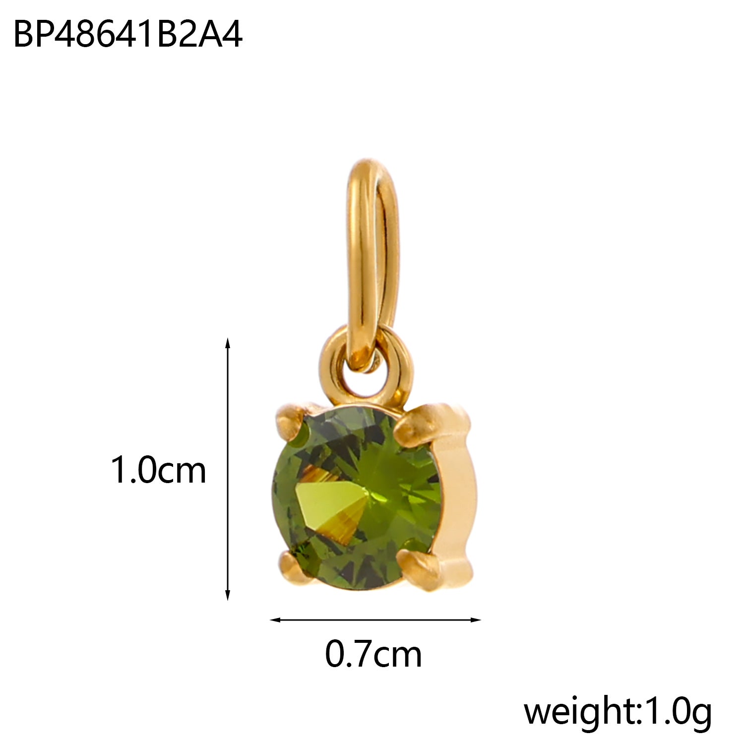 Wholesale DIY jewelry accessories stainless steel zircon round water drop zircon pendant